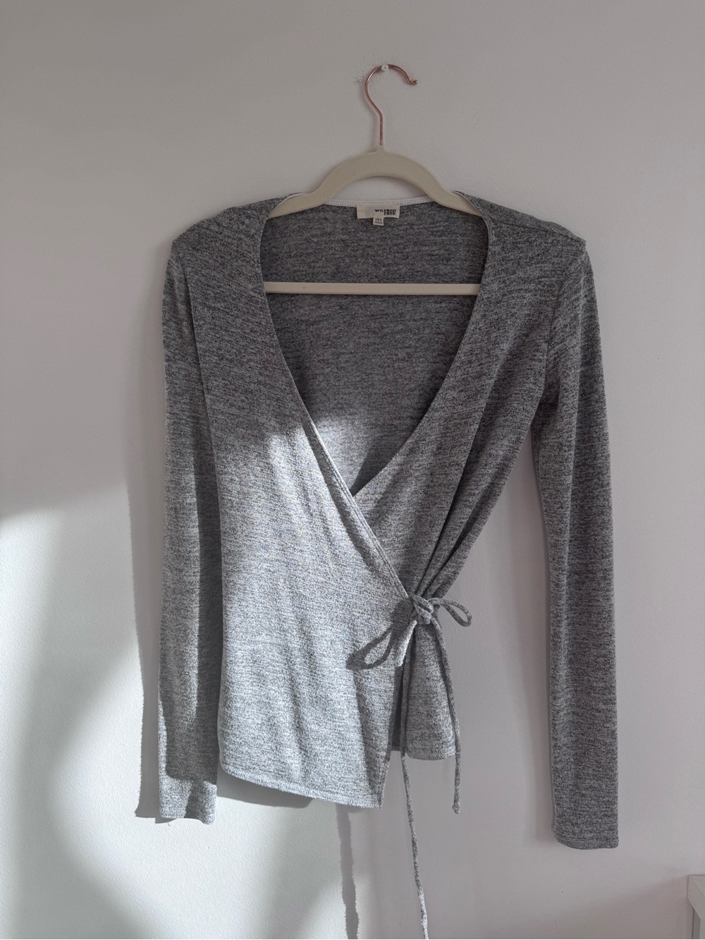 Wilfred Grey Wrap Tie-Front Knit Top